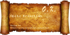 Opitz Krisztián névjegykártya